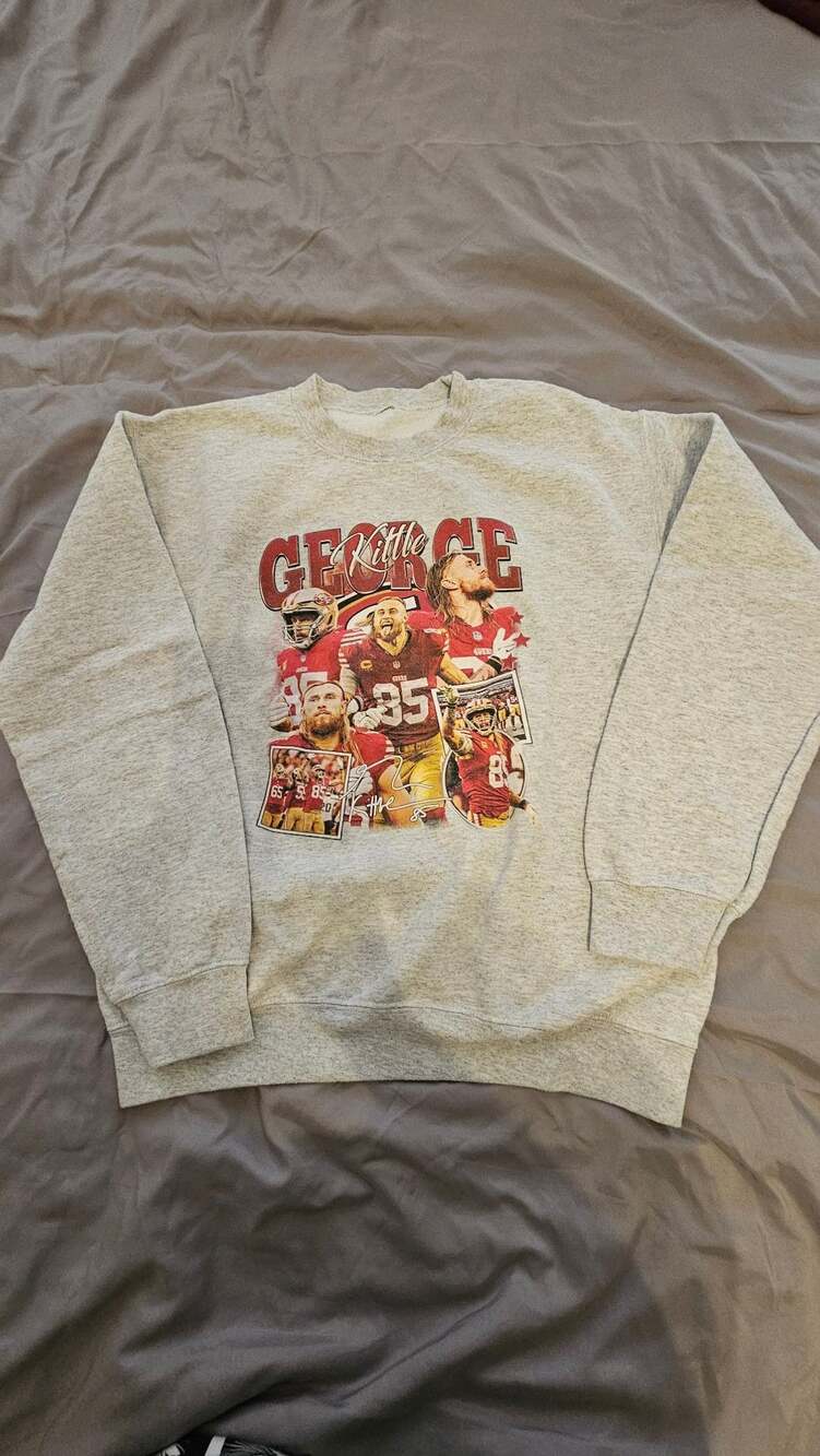 San Francisco 49ers George Kittle Graphic Print Grey Sweatshirt